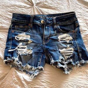 American Eagle distressed denim shorts